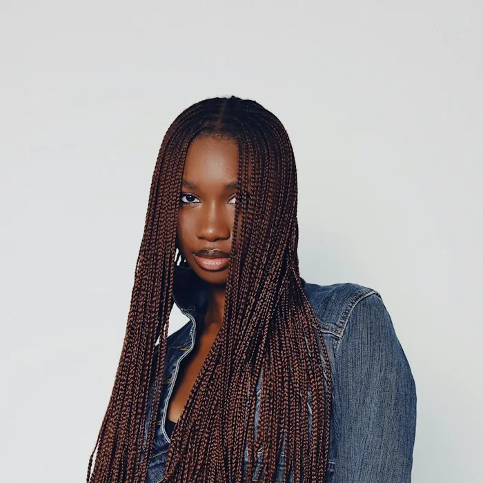 Illustrative photo of long Ghana braids